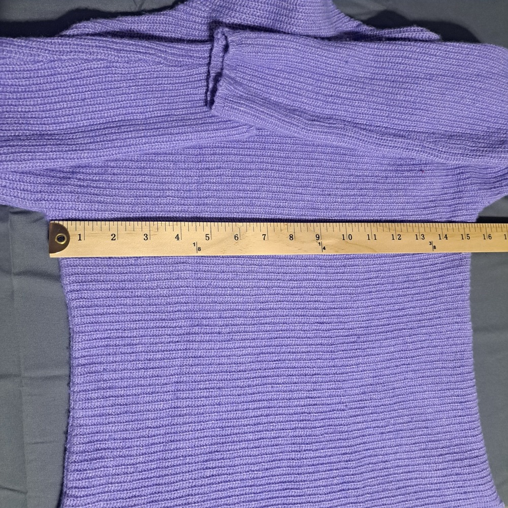Bartolini SMALL Wool Cashmere Turtleneck‎ Sweater Purple Ribbed Made in Italy - Picture 7 of 8